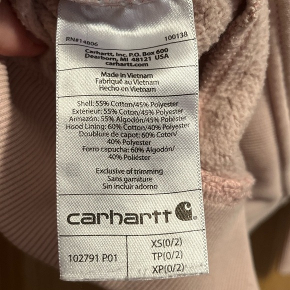 Carhartt Relaxed Fit Hooded Sweatshirt Light Pink - Picture 8 of 10